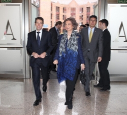 Doña Sofía a su llegada al Auditorio Nacional de Música